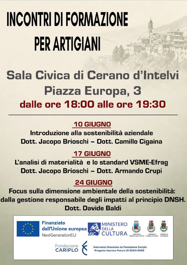 Incontri di formazione per artigiani a Cerano d’Intelvi